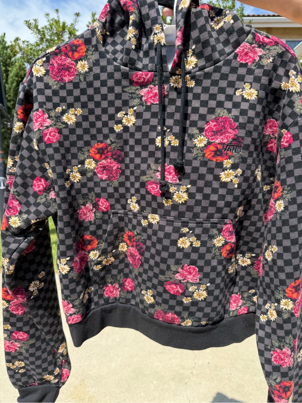 Vans Black and Yellow Floral Hoodie
